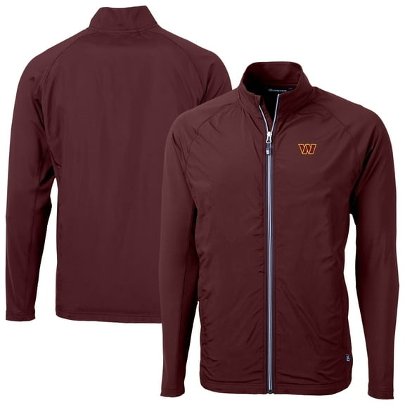 Men's Cutter & Buck Maroon Washington Commanders Adapt Eco Hybrid Recycled Full-Zip Jacket