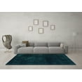 thumbnail image 3 of Ahgly Company Indoor Square Abstract Turquoise Blue Modern Area Rugs, 5' Square, 3 of 4