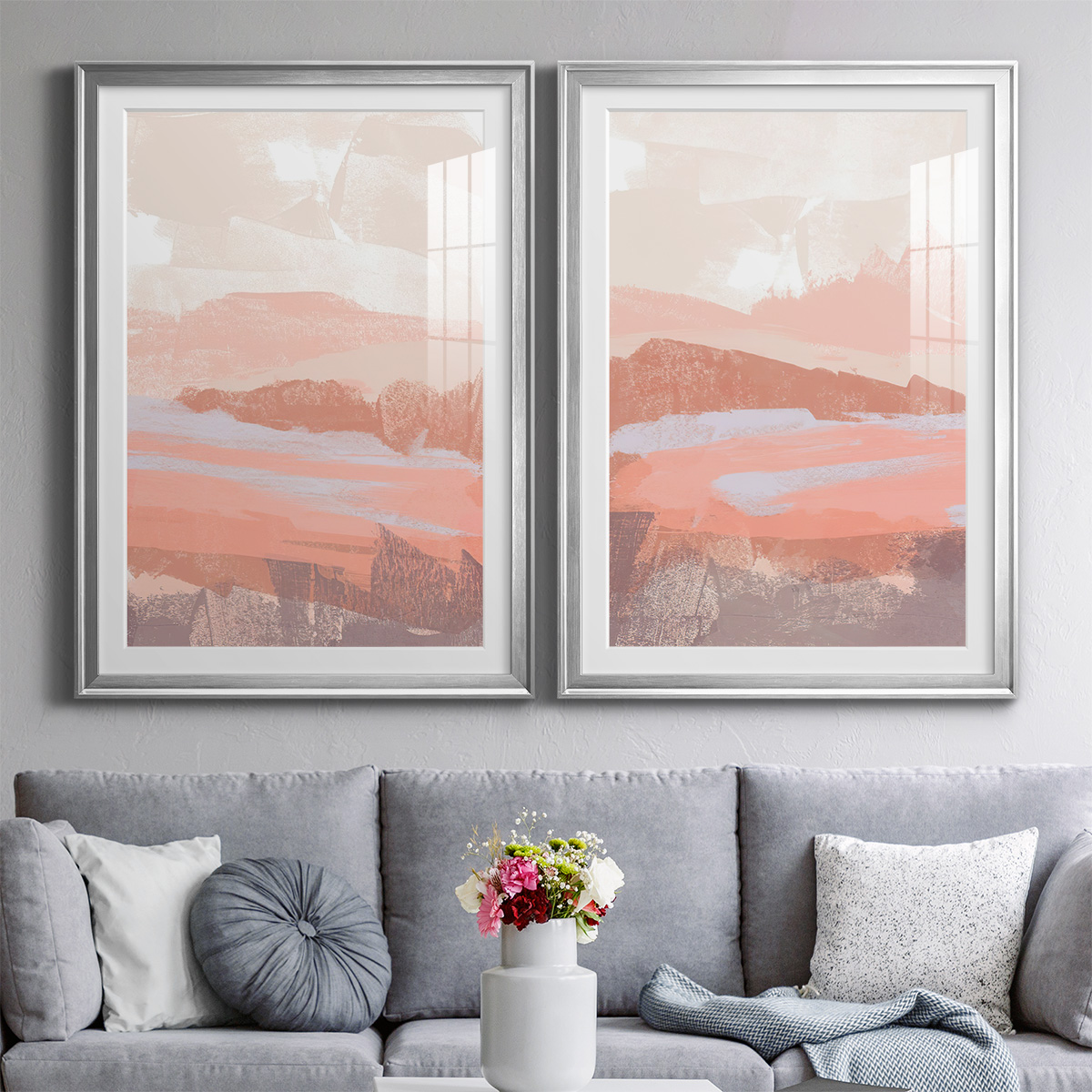 Wexford Home Dusty Desert I Premium Framed Print, 30.5" x 42.5" - Ready to Hang, Silver (Set of 2)