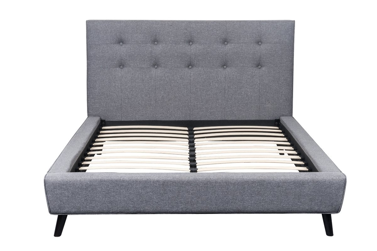 US Pride Furniture™ Norwalk Polyester Upholstered Platform Bed, Gray, Eastern King