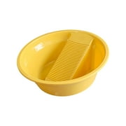 Baoblaze Washboard Basin Laundry Wash Tub with Washboard ,Small Delicate Articles Washing yellow