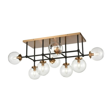 

Elk Home Boudreaux 42 Wide 8-Light Semi Flush Mount - Matte Black with Antique Gold