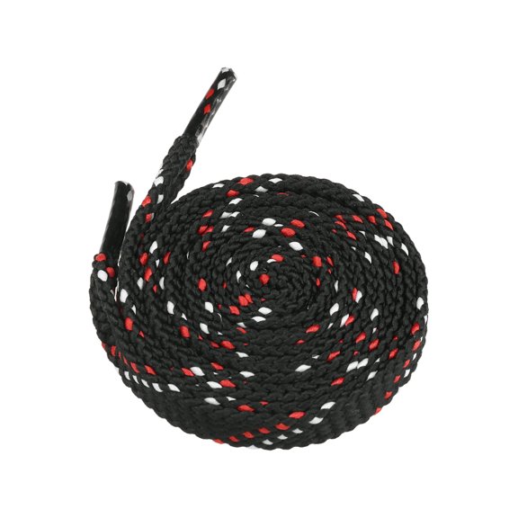 INSPIRE CHIC 2 Pairs Shoe Laces Polka Dots Flat Shoelaces Double Color Twill Shoe Strings Black-Red-White 120cm/47.24'