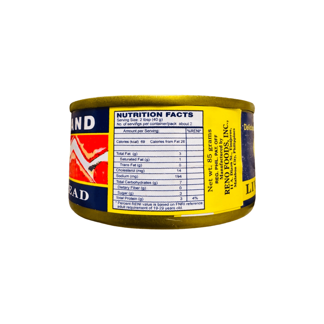 6X Reno Liver Spread 85 Grams PRODUCT OF The Philippines