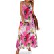 thumbnail image 1 of Vestido sin mangas con flores de acuarela rosa fucsia Vestidos largos con velo Vestido de mujer Vestidos de verano para mujer 2024, 1 of 7