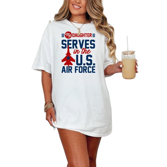 Proud Parent Supporting U.S. Air Force, White Comfort Colors T-Shirt, Small