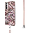 thumbnail image 4 of Allytech Case for Samsung Galaxy S21 FE 2022(6.4 inch), Galaxy S21 FE 5G Cover, Adjustable Neck Strap Crossbody Lanyard Hybrid Colorful Pattern TPU Rubber Covered Case for Samsung S21 FE, Pink Scales, 4 of 4