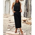 thumbnail image 5 of Women's Cotton and Linen blend 2-Piece Set: Sleeveless Crop Top & Wide Leg Pants  Summer Outfit Size Up for Relaxed Fit S-XL, 5 of 8