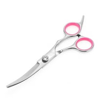 Unique Bargains 1 Pc Dog Grooming Scissors for Pets Shop 5.5 Inches Silver Tone Pink Stainless Steel