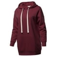 thumbnail image 2 of A2Y Women's Relax Fit Long Sleeve Kangaroo Pockets Hoodie Sweatshirts Dark Burgundy 3XL, 2 of 6