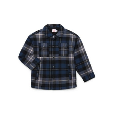 Wonder Nation Boys Shacket with Long Sleeves, Sizes 4-18 & Husky