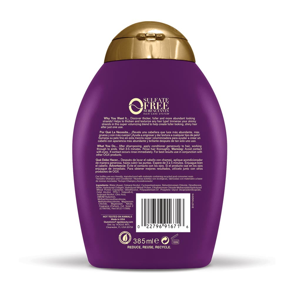 OGX 13 fl. oz. Thick Full Biotin Collagen Conditioner foto OGX 13 fl. oz. Thick Full Biotin Collagen Conditioner photo