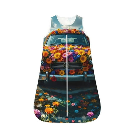 

Rocae Flower Covered Vintage Car for Baby Unisex Sleeping Bag Sack Blanket baby sleep sack Wearable Blanket for Newborns Boys Girls-Large