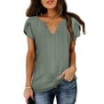 thumbnail image 2 of Camisa Casual para Mujer, Tops de Verano para Mujer, Blusa de Verano para Mujer de Jacquard, Tops de Manga Corta para Mujer, diseño de Clase Mundial, 2 of 5
