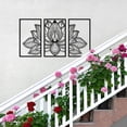 thumbnail image 5 of ESTART 3 PCS Black Metal Lotus Flower Mandala Wall Art Decor for Living Room, Bedroom, Office, and Yoga Room, 5 of 7