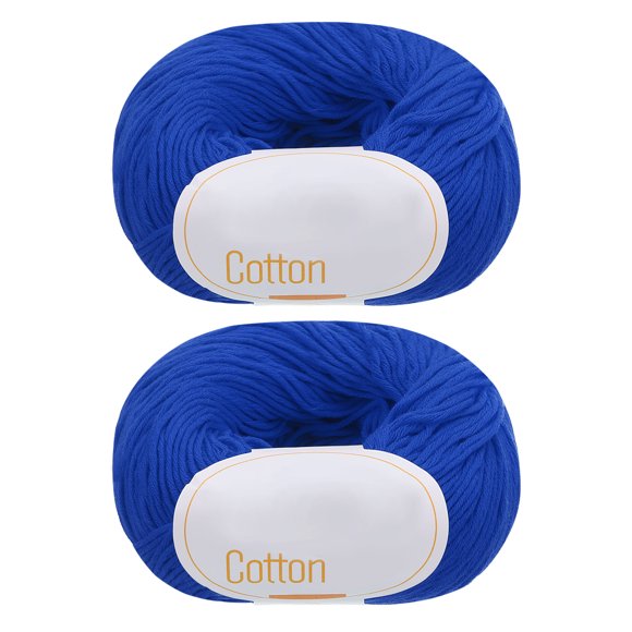 Uxcell Hilo 100% Algodón 2 Pcs 3.53oz Por Madeja 137yards Azul Profundo