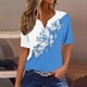 thumbnail image 2 of Camisetas Casuales de Mujer con Cuello en V Camiseta de Color Sólido, Manga Corta Casual Top para el Uso Diario, 2 of 4