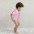 thumbnail image 4 of Xecao Pink And White Polka Dot Pattern Baby Climbing Bodysuit Short Sleeve Onesie Unisex 0-12 Months Baby Shirt Newborn Outfits Crotch snap design-, 4 of 6