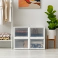 thumbnail image 6 of IRIS USA 42 Qt. Stackable Storage System for Clothes, Large, 4 Pack, Plastic Dresser Chest with Flip-Up Door, Great for Closet, Home, Office, Bedroom and Nursery, White, 6 of 7