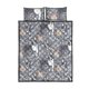 thumbnail image 5 of Boston Terrier estampado de flores fondo gris Juego de cama edredón, 5 of 5