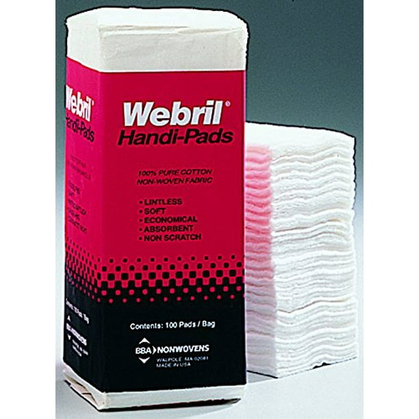 ril Cotton Beauty Skin Care Pads 4" x 4" Double Folded 100 Pack (10)