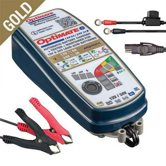 Optimate 6 Select 12-24V V2 Gold 9 Step Battery Saving Test & Maintainer with 2 Battery Voltages