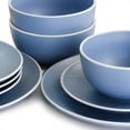 thumbnail image 5 of Spice by Tia Mowry Creamy Tahini 12 Piece Dinnerware Set in Matte Blue - 12 pc, 5 of 5
