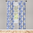 thumbnail image 3 of Ambesonne Grey Blue Curtains, Cornflower Blossom, Pair of 28"x63", Violet Blue and Grey, 3 of 5