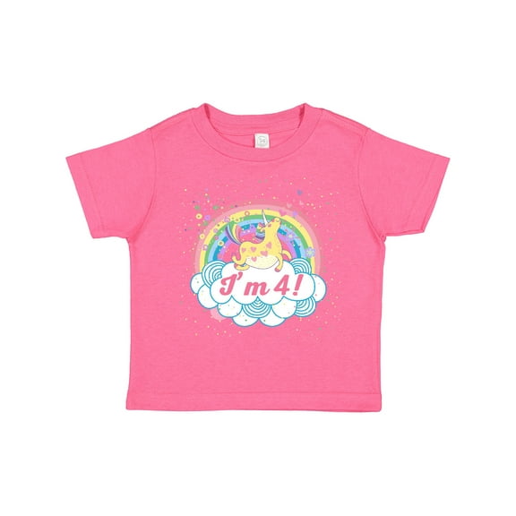 Inktastic 4th Birthday Unicorn Rainbow Cute Girls Girls Toddler T-Shirt
