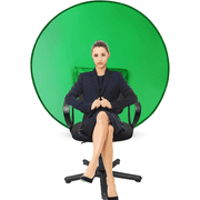 Vinci Portable Green Screen for Chair 43.3", Greenscreen Backdrop with Stand, Collapsible Green Background for Photography Streaming Gaming Photo Zoom Video Chats and Meeting
