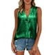 thumbnail image 1 of Tops de Color Sólido para las Mujeres Estampado Caliente V-Cuello sin Mangas de la Blusa de la Fiesta Glam, Tops de la Fiesta para las Mujeres, 1 of 9