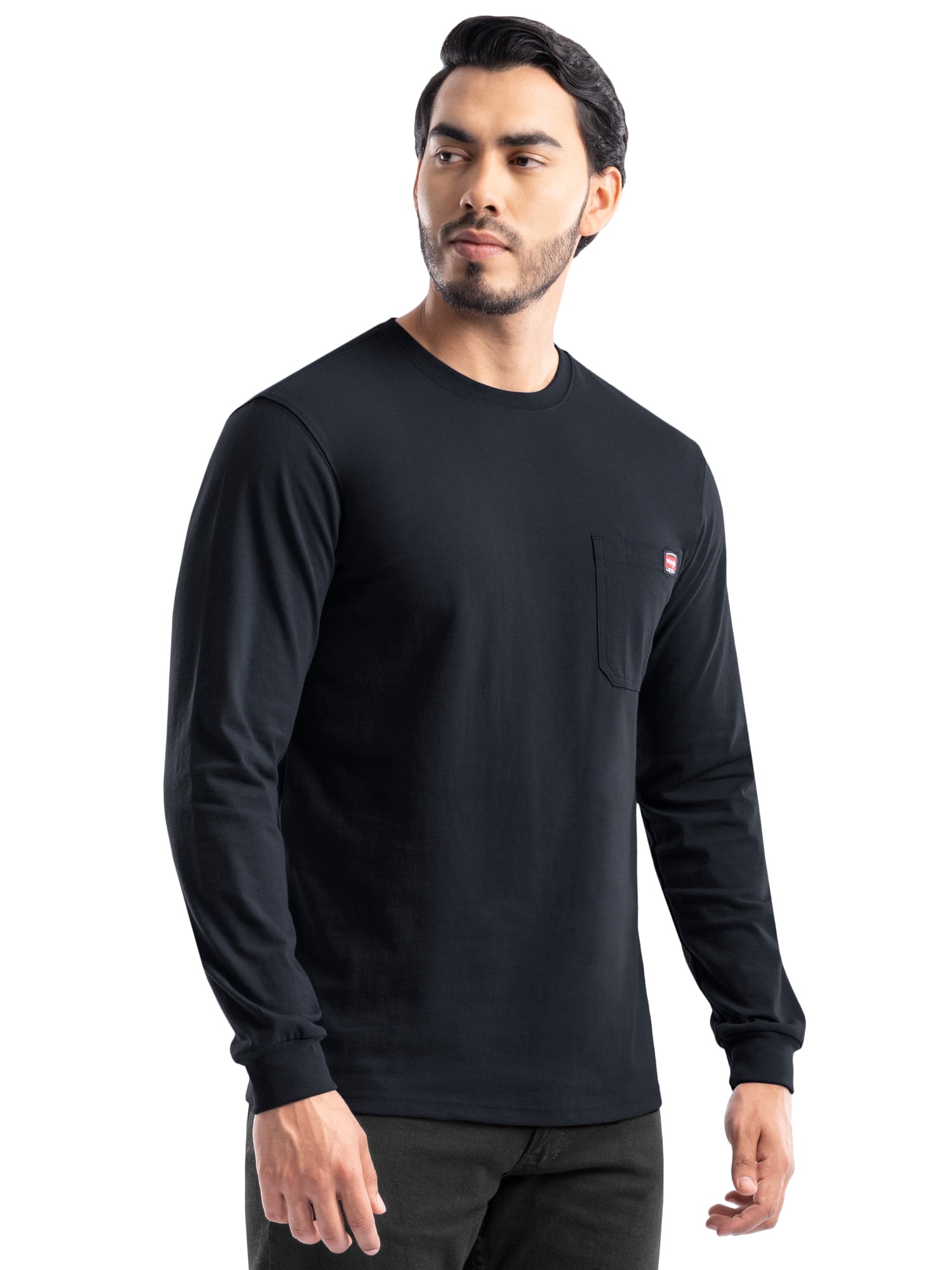 Wrangler Workwear Men's Long Sleeve Heavyweight Pocket T-Shirt, Size S-5XL (Men's and Big Men's)