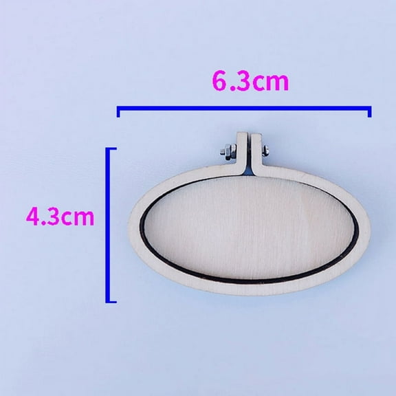 10pc Mini Wooden Embroidery Hoops Embroidery Stitch Hoops for DIY Pendant Embroidery Frame Craft Ornaments Oval Pattern 43x63mm