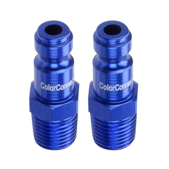 ColorConnex® Plug, Type C, 1/4" MNPT, 1/4" Body, Blue, 2-Pack