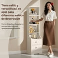 thumbnail image 4 of Buró Blanco con 2 Cajones y 3 Repisas Mueble para Recámara o Estudio Organizador Moderno, 4 of 8