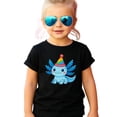thumbnail image 3 of Cute Axolotl Birthday Shirt for Boys and Girls Kawaii Party Hat Graphic Tee for Kids and Toddlers Black Shirt 5-6, 3 of 8