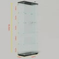thumbnail image 7 of Black Tempered Glass Display Cabinet With Remote Controlled Led Strip - 74.06" Tall, 31.81" Long, 13.39" Wide, For Modern Home Decor Storage Built-in Lights Height, Length, Width, Multiple Rooms, 7 of 7