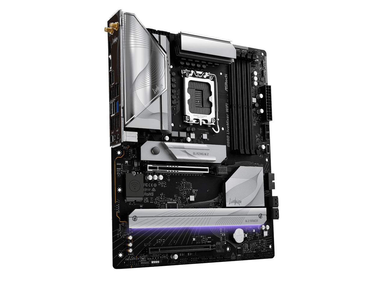 ASRock B860 LiveMixer WiFi LGA 1851 Intel B860 SATA 6Gb/s DDR5 Intel Core Ultra ATX  Motherboard