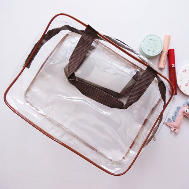 Bolsa de cosméticos transparente de PVC, bolsa de lavado impermeable, bolsa de almacenamiento de viaje portátil, bolsa de lavado