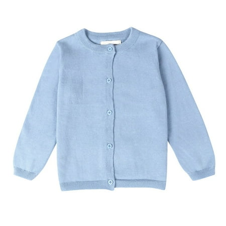 

Monfince Kids Baby Cardigan Sweater Toddler Boys Girls Candy Color Warm Coat Jacket Knit Outwear Fall Winter Knitwear Blue 3T