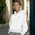 thumbnail image 3 of Dalix Heartly Ghost Embroidery Relaxed Hoodie Soft Fleece Sweatshirt Fit Lounge Womens in White XL X-Large, 3 of 5