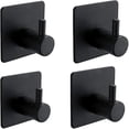 thumbnail image 1 of 4 Piezas Gancho Adhesivo 3M, Pared de Baño, Gancho para Toalla de Cocina, Colgador de Cuadros Sin Taladrar, Gancho Autoadhesivo de Acero Inoxidable, Negro, 1 of 5