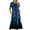 Blue-B, variant on Penkiiy Women Shiny Print Short Sleeve Dress Loose Plain Casual Summer Flowy Tiered Long Maxi Dresses with Pockets XL Green