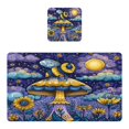 thumbnail image 2 of Square Leather Placemat Set One SizeX2 Heat-Resistant Washable Kitchen Table Decorations Whimsical Cartoon Bee, 2 of 8