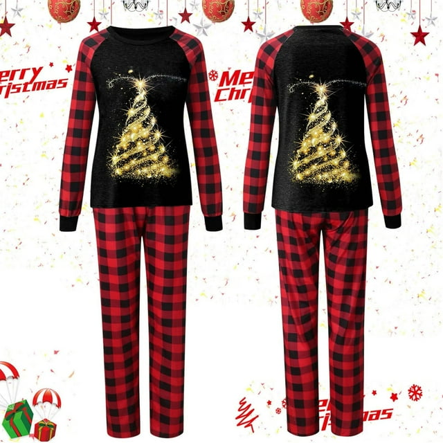 Conjunto de pijamas navideños familiares con ciervos, madre, niños, adultos, bebés, conjuntos familiares a juego para Navidad 2023, pijamas navideños, ropa familiar, regalo