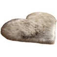 thumbnail image 2 of Heart Shaped Soft Faux Sheepskin Fur Area Rugs Cute Heart Small Area Rugs, Shag Mats for Dorm Preppy Room Decor, 16x20 Inch, Grey, 1.3'x1.6', 2 of 3