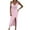 Pink, variant on Lilgiuy Woman Fashion Solid Sling Sleeveless Long Dress High Waist Dress Elastic Waist Swing Sun Vocation Dress
