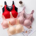 thumbnail image 3 of Bigersell Lace Wireless Bra Women Mesh Front Full-Coverage Wirefree Bra Comfort Bra for Everyday Wear Comfort Lightly Lined Padded Push-up Bras no Underwire V-Neck Bra Yellow L, 3 of 7