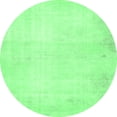 thumbnail image 1 of Ahgly Company Indoor Round Solid Emerald Green Modern Area Rugs, 5' Round, 1 of 4