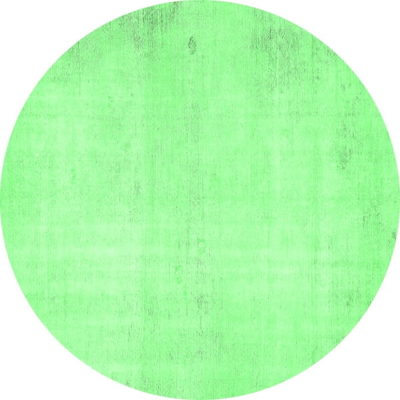 Ahgly Company Indoor Round Solid Emerald Green Modern Area Rugs, 5' Round